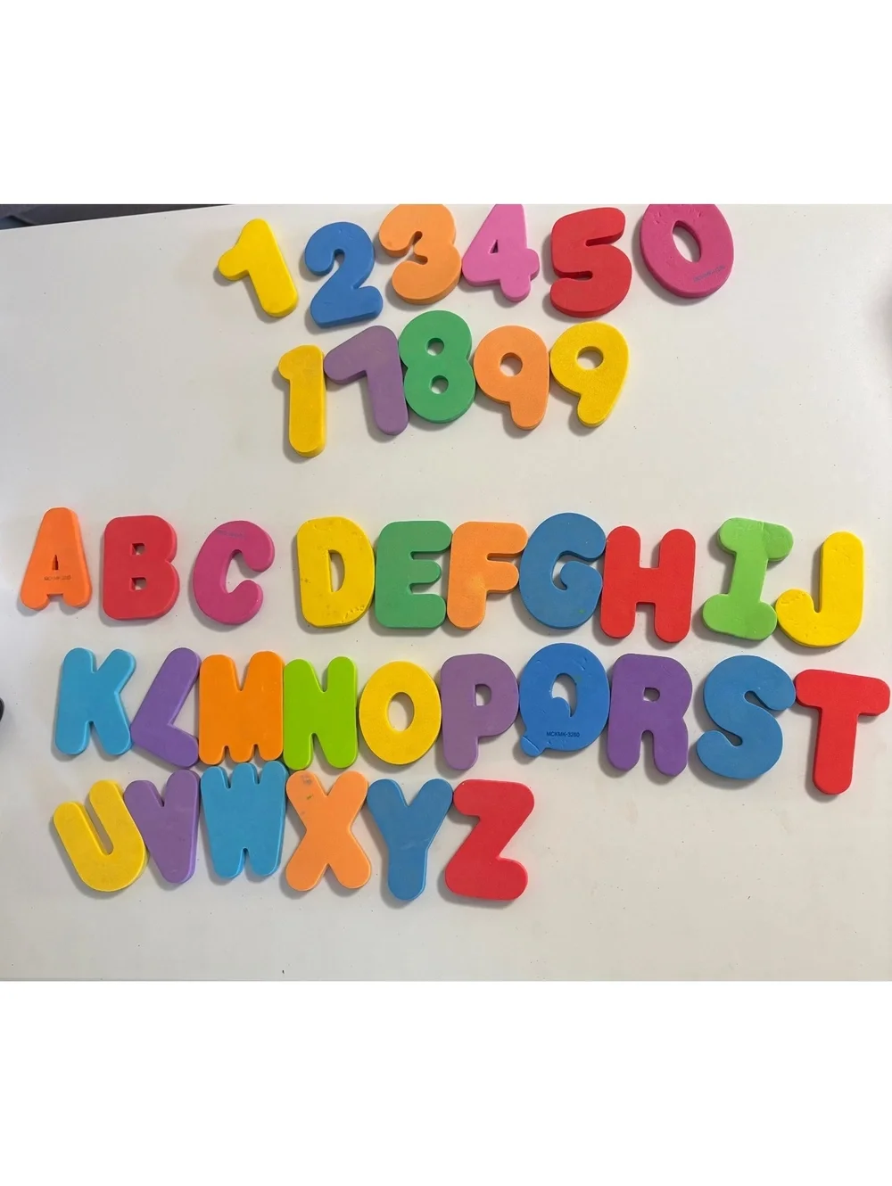 Foam letters and numbers